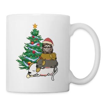 Dog Cat Santa Claus Santa Claus Pets Child - Mug - white - Right