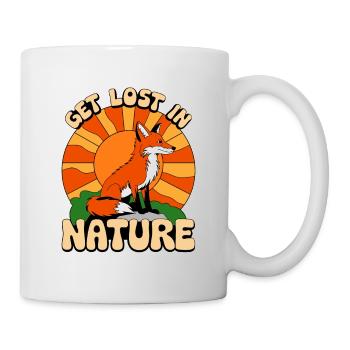 Get lost in Nature Natur Fuchs Wald Wandern Sonne - Tasse - Weiß - Rechts