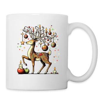 Fairytale deer wishes you a Merry Christmas - Mug - white - Right