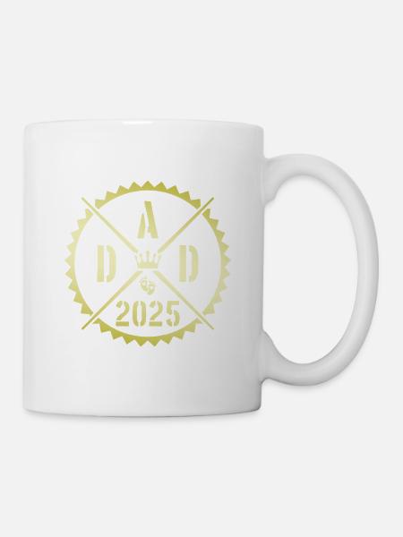 Dad 2025 Vaterschaft Papa Spruch - Tasse - Weiß