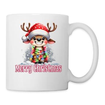 Niedliches Rentier Weihnachten Merry Christmas - Tasse - Weiß - Rechts