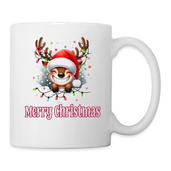 Niedliches Rentier Weihnachten Merry Christmas - Tasse - Weiß - Rechts
