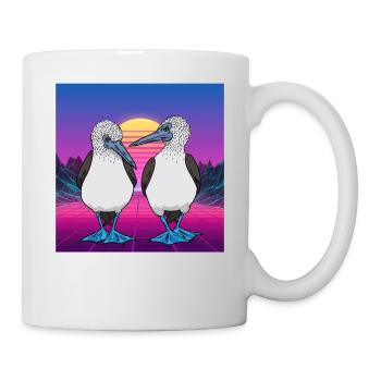 Vaporwave Seabirds Blue-footed Booby Bird - Tasse - Weiß - Rechts