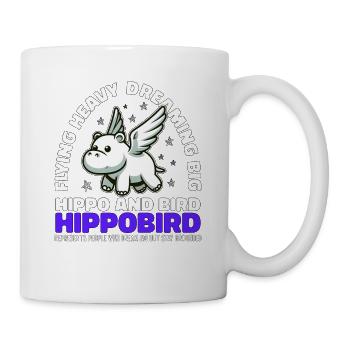 FLYING HEAVY DREAMING BIG - NILPFERD UND VOGEL - Tasse - Weiß - Rechts