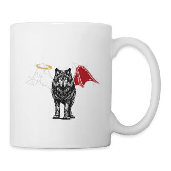 Wolf Wolves Angel Devil Halloween Werewolf Occult - Mug - white - Right