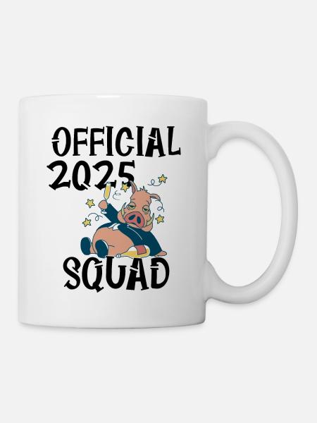 Official 2025 Squad, das Sylvester/Neujahrs-Design - Tasse - Weiß
