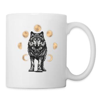 Wolf Wolves Moon Phase Moon Phases Spiritual - Mug - white - Right