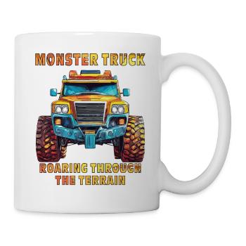 CAMION RUGISSANT SUR LE TERRAIN - Mug blanc - blanc - Droite
