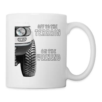 AUTO OFF TO THE TERRAIN ON THE WEEKEND - Tasse - Weiß - Rechts