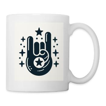 Rock On Hand Gesture with the Stars - Mug - white - Right