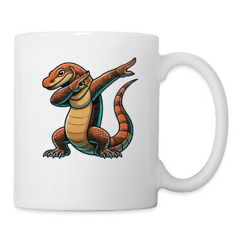 Dragon de Komodo, Lézard varan, Reptile, Dabbing - Mug blanc - blanc - Droite