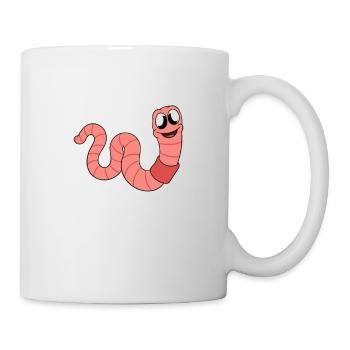 Mignon ver drôle vers de terre vers de terre - Mug blanc - blanc - Droite