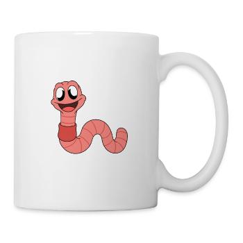 Mignon ver drôle vers de terre vers de terre - Mug blanc - blanc - Droite