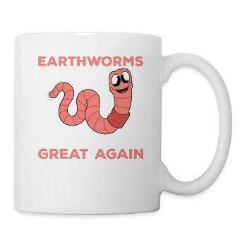 Mignon ver drôle vers de terre vers de terre - Mug blanc - blanc - Droite