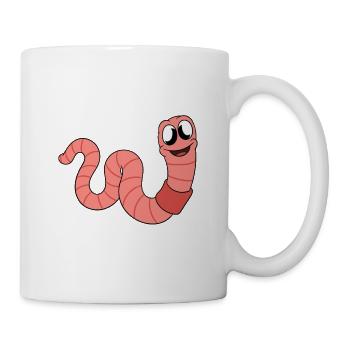 Mignon ver drôle vers de terre vers de terre - Mug blanc - blanc - Droite