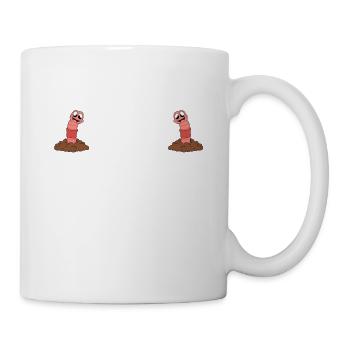 Mignon ver drôle vers de terre vers de terre - Mug blanc - blanc - Droite