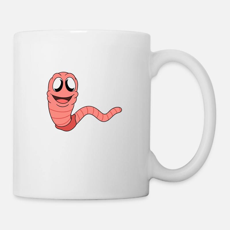 Mignon ver drôle vers de terre vers de terre - Mug blanc - blanc