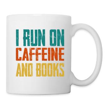 Je fonctionne avec de la caféine et des livres - Mug blanc - blanc - Droite