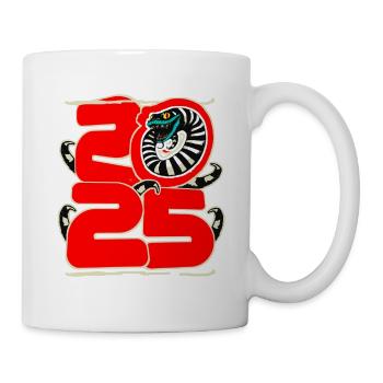 Chinesisches Neujahr 2025 der Schlange. Rot - Tasse - Weiß - Rechts