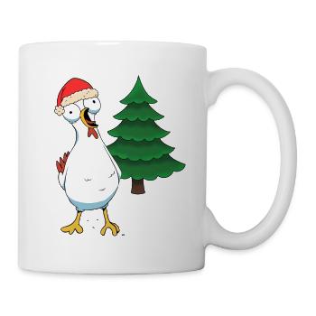 Santa Huhn Hühner Weihnachtsmann Hühnerstall - Tasse - Weiß - Rechts