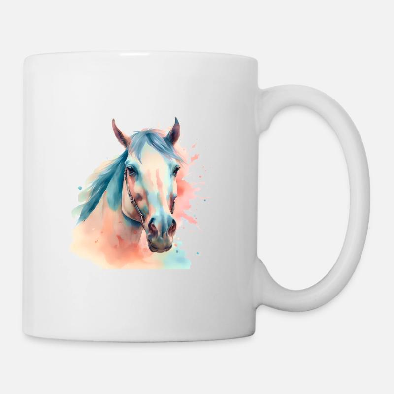Pferd Pferde Pferdekopf - Tasse - Weiß