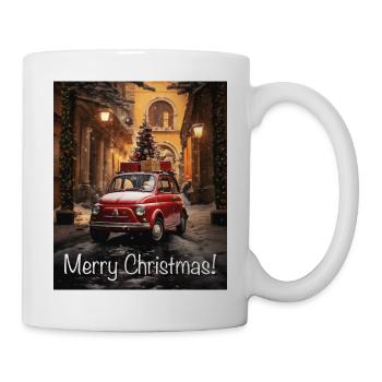 Fun Cute Retro Christmas Classic Style Motor Car - Mug - white - Right