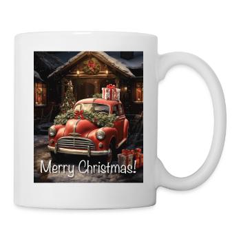 Fun Cute Retro Christmas Classic Style Motor Car - Mug - white - Right