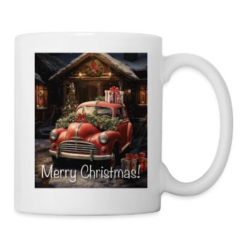 Fun Cute Retro Christmas Classic Style Motor Car - Mug - white - Right