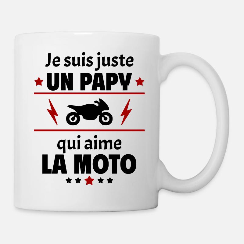 Juste un papy qui aime la moto, cadeau noël - Mug blanc - blanc