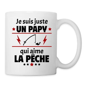 Juste un papy qui aime la pêche, cadeau noël - Mug blanc - blanc - Droite