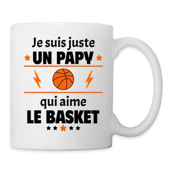 Juste un papy qui aime le basket, cadeau noël - Mug blanc - blanc - Droite