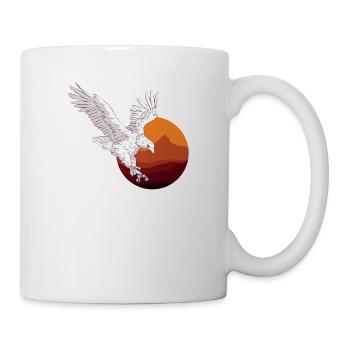 Aigle avec fond de coucher de soleil Aigle avec - Mug blanc - blanc - Droite