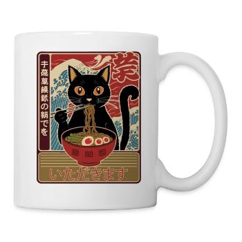 Cat Ramen Noodle Japanese Ramen Kawaii Cat - Mug - white - Right