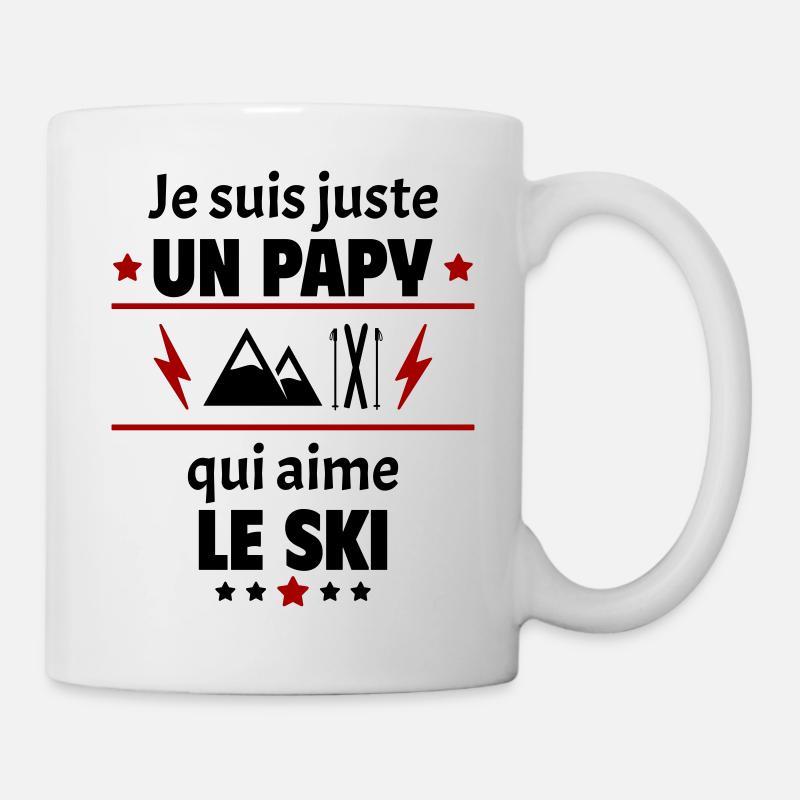 Juste un papy qui aime le ski, cadeau noël - Mug blanc - blanc