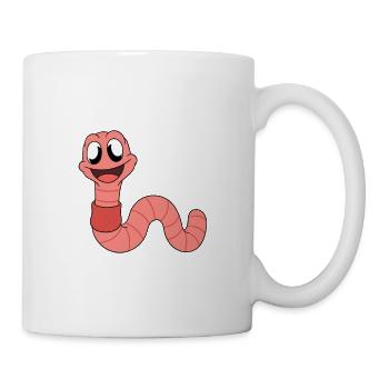 Mignon ver drôle vers de terre vers de terre - Mug blanc - blanc - Droite
