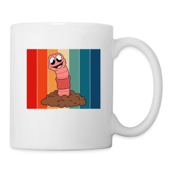 Mignon ver drôle vers de terre vers de terre - Mug blanc - blanc - Droite