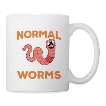Mignon ver drôle vers de terre vers de terre - Mug blanc - blanc - Droite