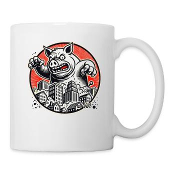 Die Rückkehr des lustigen Monster-Schwein - Tasse - Weiß - Rechts