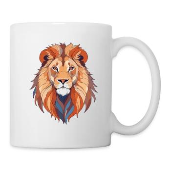 Löwe Vektor Kunst mit lebendigen Farben Illustration - Tasse - Weiß - Rechts