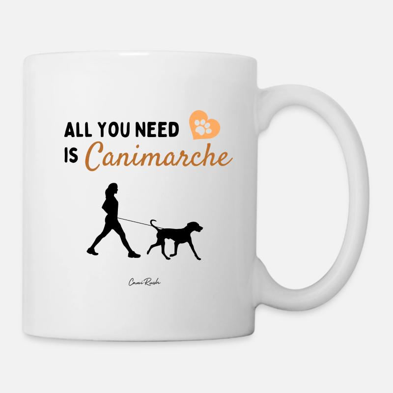 Alles, was Sie brauchen, ist ein Canimarche-Spaziergang mit Hund - Tasse - Weiß