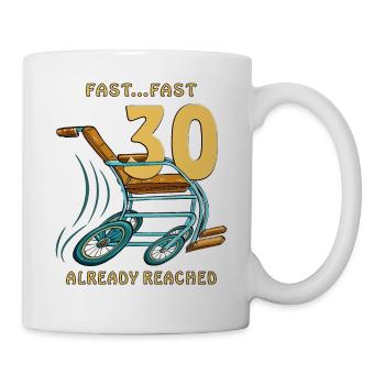 JEÛNE D’ANNIVERSAIRE... PRÈS DE 30 DÉJÀ ATTEINTS - Mug blanc - blanc - Droite
