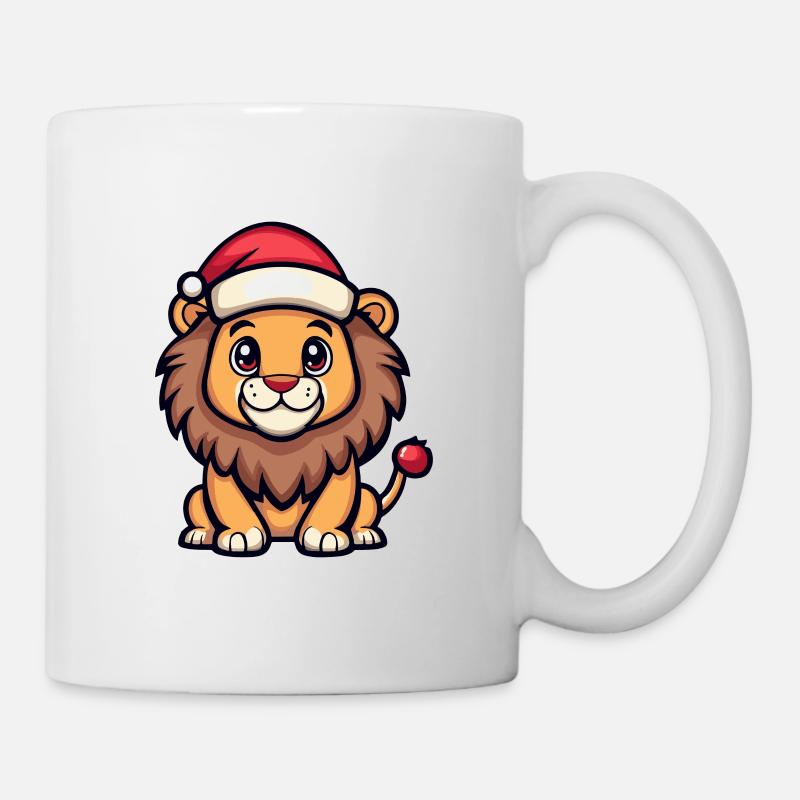Löwe Weihnachten - Tasse - Weiß