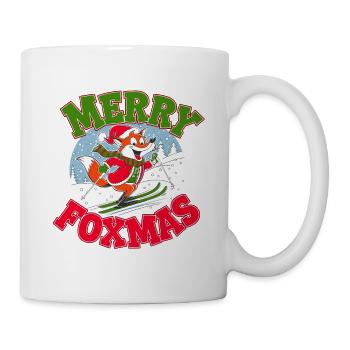 Merry Foxmas Fox Ski Vacances de ski Funny Ski - Mug blanc - blanc - Droite