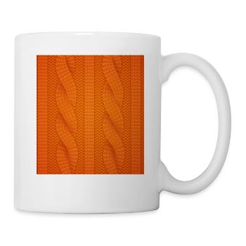 Orange gestricktes Muster Design Orange Knitted - Tasse - Weiß - Rechts