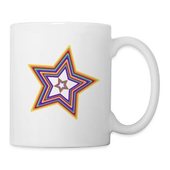 Stern Regenbogen LGBT Weihnachten Gay Pride Xmas - Tasse - Weiß - Rechts
