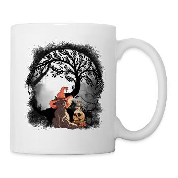 Katze Katzen mystisch Zauberer Halloween Kinder - Tasse - Weiß - Rechts