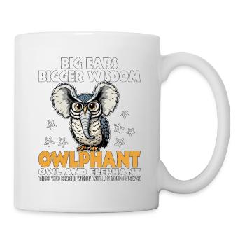 GROSSE OHREN, GRÖSSERE WEISHEIT - EULE UND ELEFANT - Tasse - Weiß - Rechts