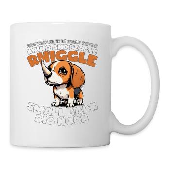 SMALL BARK, BIG HORN - RHINO AND BEAGLE - RHIGGLE - Mug - white - Right