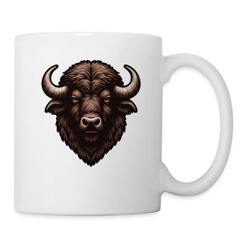 Amerikanischer Bison Büffel Tierwelt Cowboy - Tasse - Weiß - Rechts
