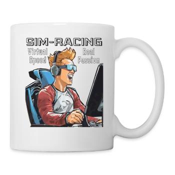 SIM RACING Virtual Speed, Real Passion - Tasse - Weiß - Rechts